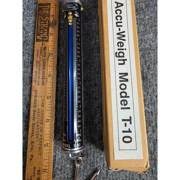 Accu-Weigh Model T-10 Mechanical Hanging Scale 10lb/5kg Capacity Blue Finish - Picture 5 of 6